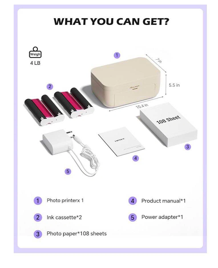 4x6 Photo Printer, CP4100 Mini Photo Printer for iPhone & Androi - photo 5