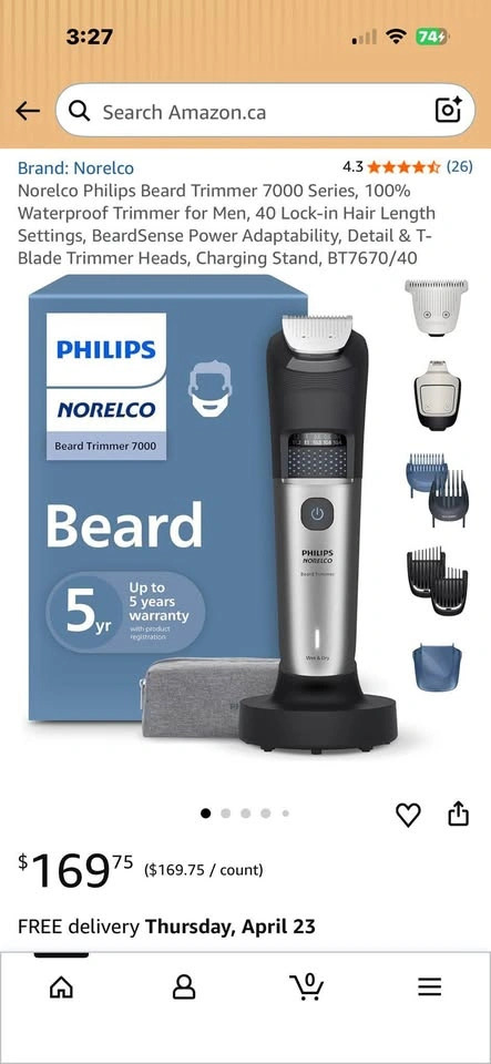 Norelco Philips Beard Trimmer 7000 Series Waterproof (PICKERING) - photo 2