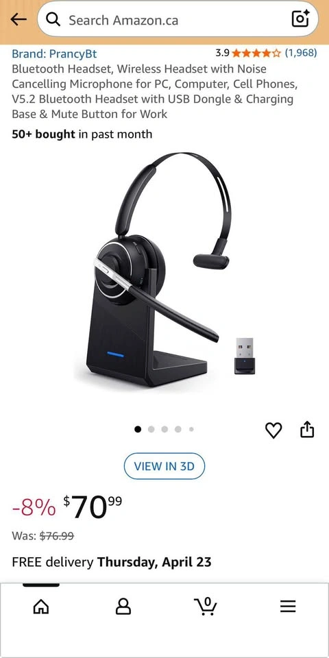 Wireless Bluetooth Headset with Noise Cancelling Mic for PC - photo 2