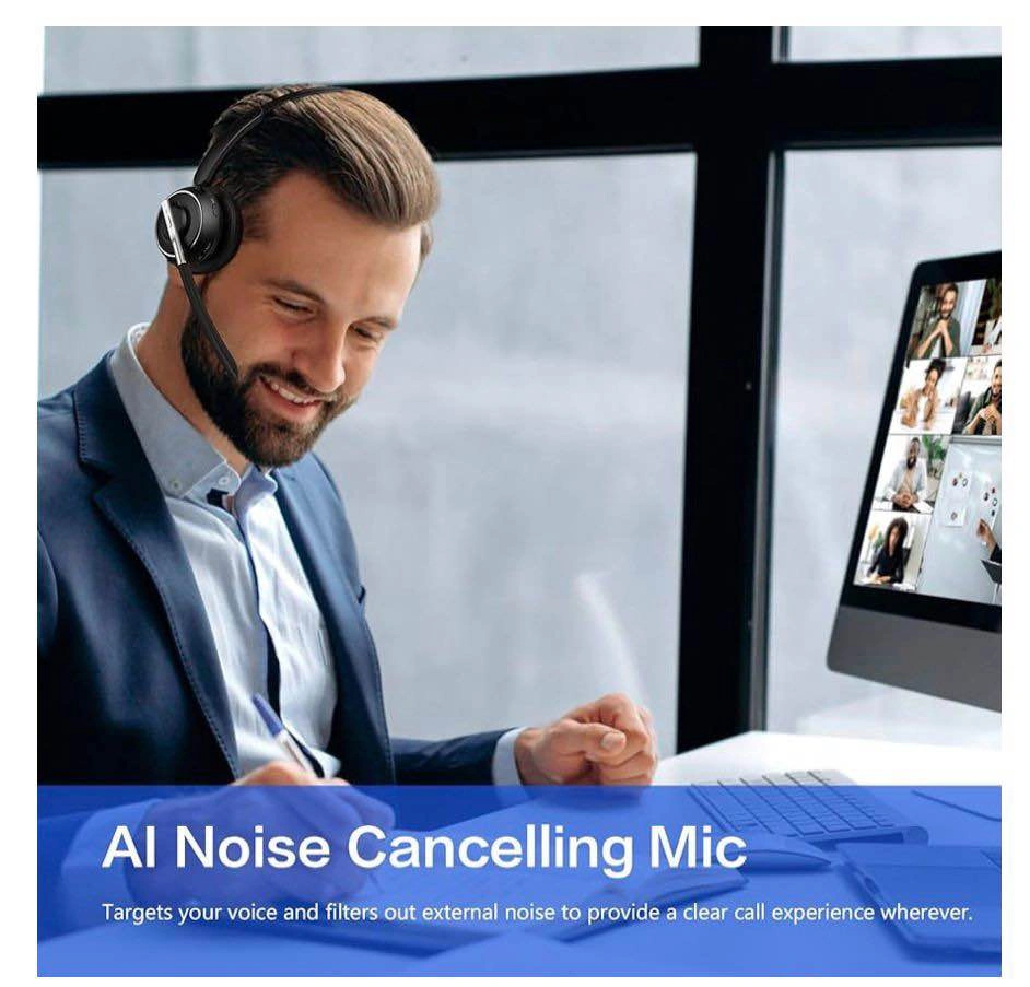 Wireless Bluetooth Headset with Noise Cancelling Mic for PC - photo 5