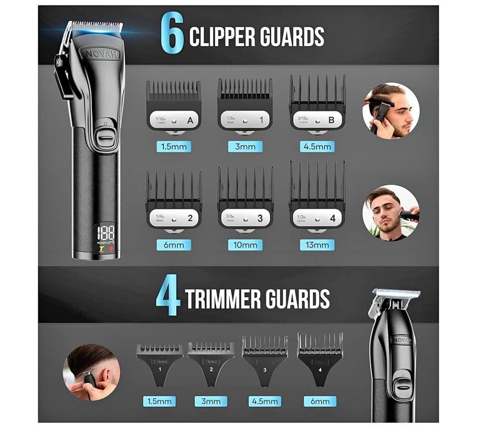 Novah Professional Barber Clippers and Trimmer Set