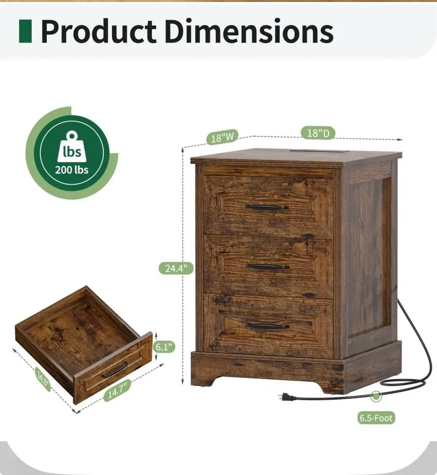 Nightstands with Built In Power Outlets - photo 3