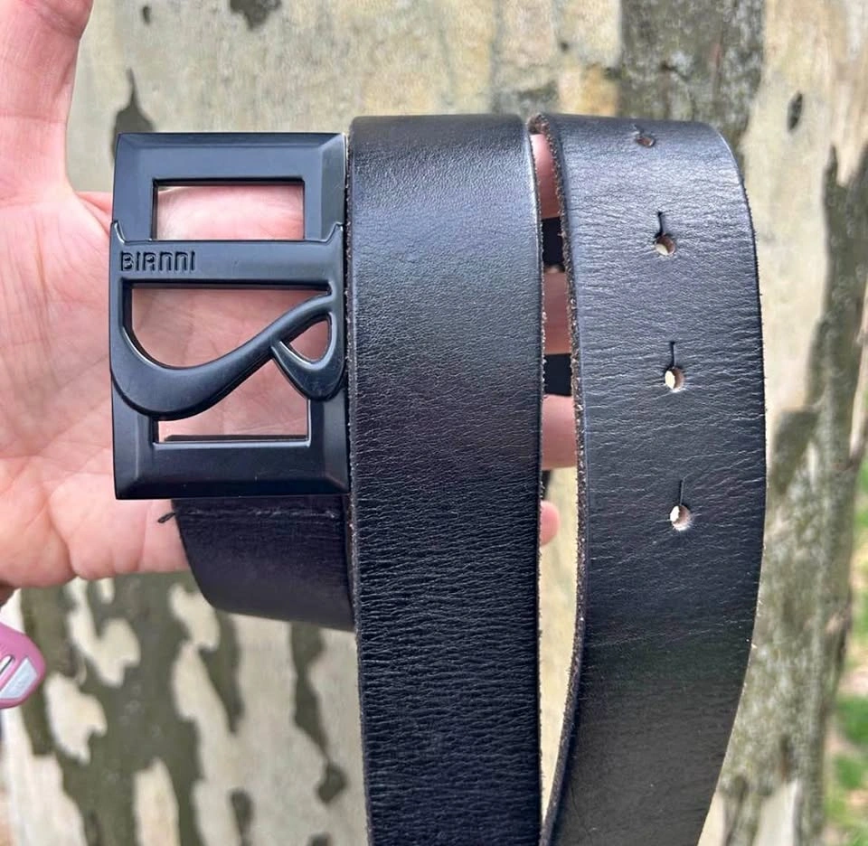 Cesare Bianci Paciotti Designer Black Leather Belt for Men
