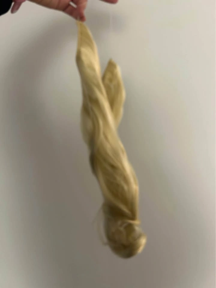 Platinum blonde halo wig hair extensions - photo 5