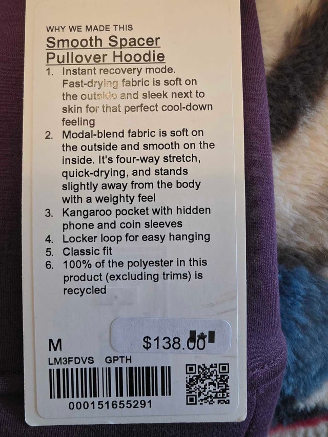 Lululemon Smooth Spacer Pullover Hoodie - Medium - Purple - photo 3