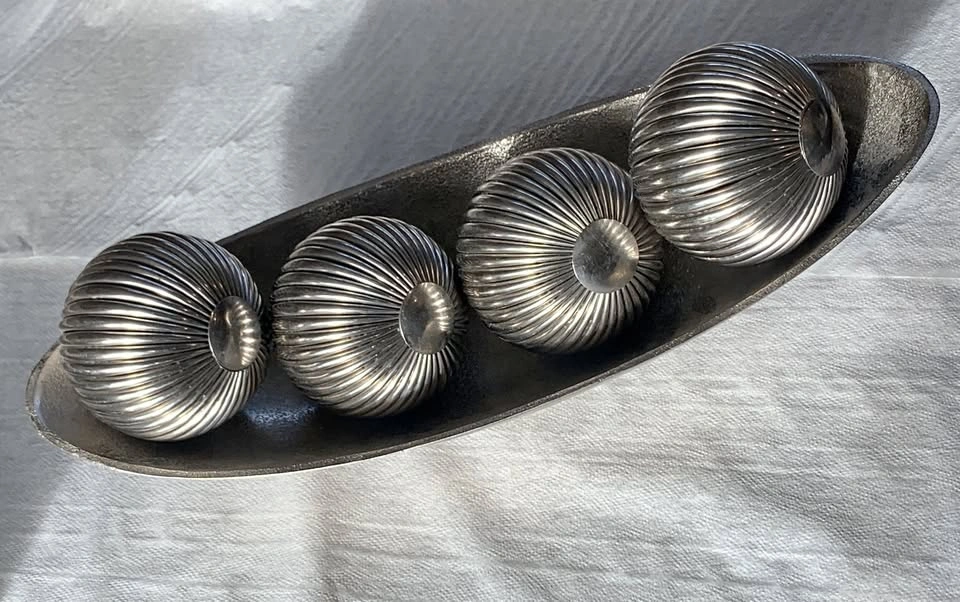 Metal Decorative Orbs and Tray