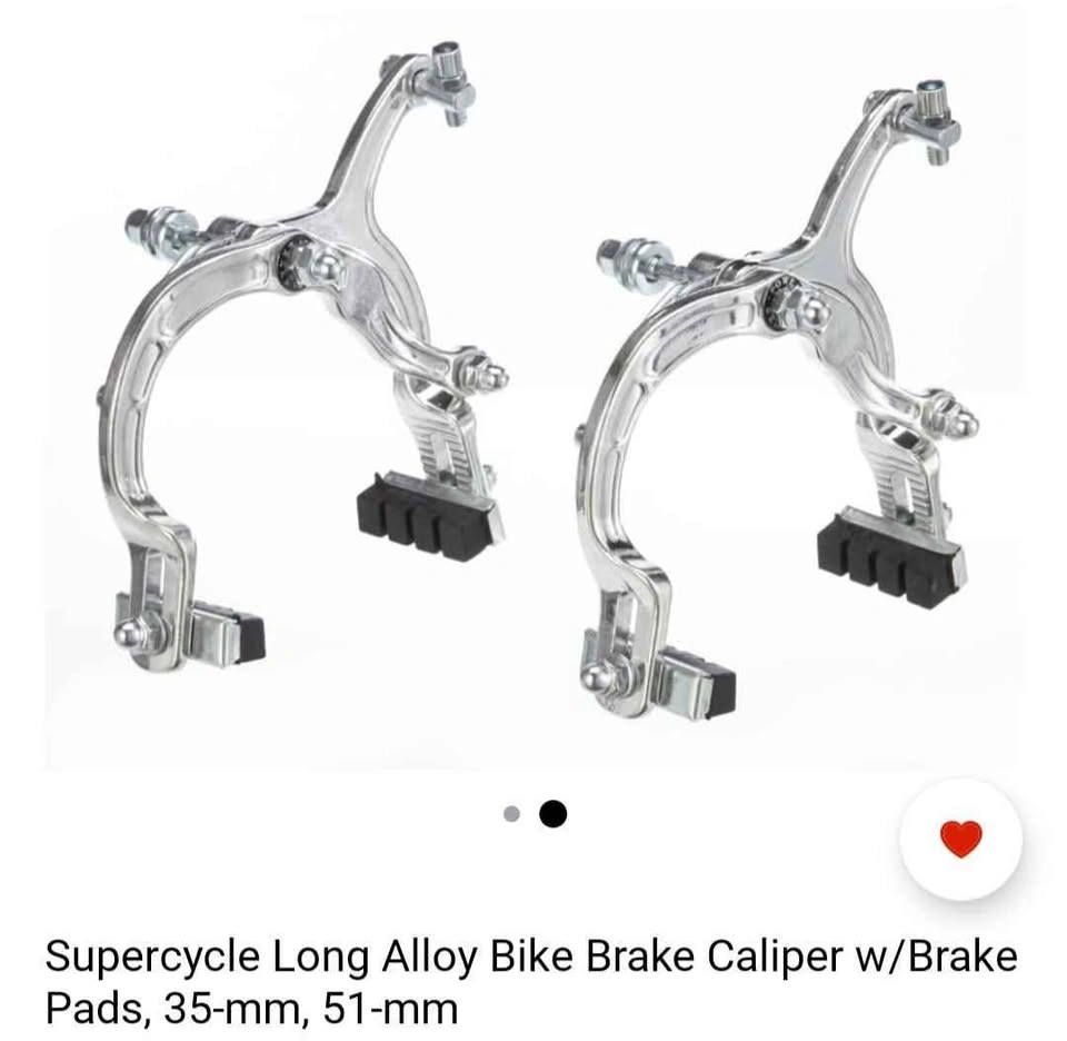 Super cycle long alloy bike brake caliper with brake pads 51mm - photo 5