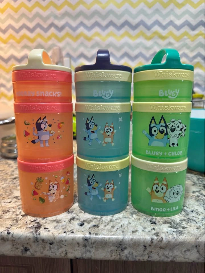 Whiskware Bluey Stackable Snack Containers Set of 3