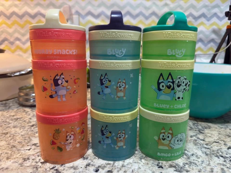 Whiskware Bluey Stackable Snack Containers Set of 3 - photo 2
