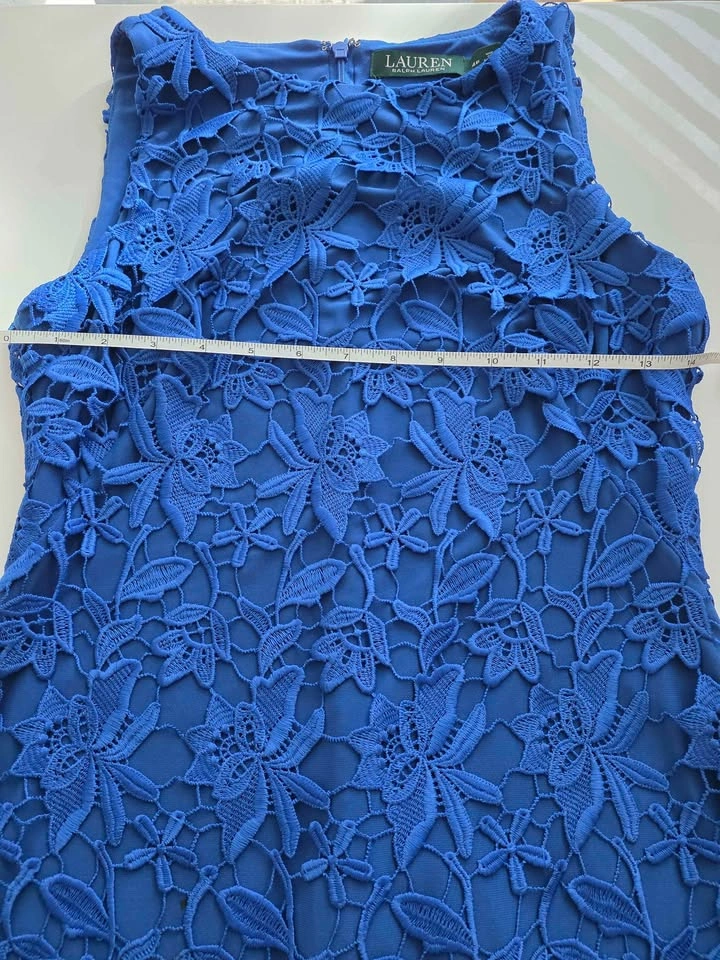 Lauren Ralph Lauren Royal Blue Lace Dress (Size 4P) - photo 4
