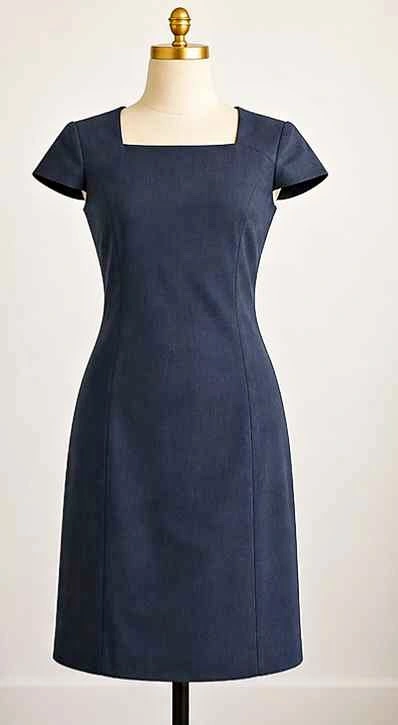 Theory Navy Square Neck Sheath Dress – Size 2