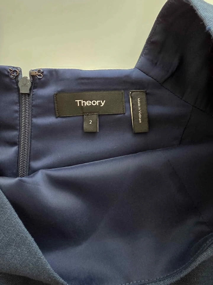 Theory Navy Square Neck Sheath Dress – Size 2 - photo 3