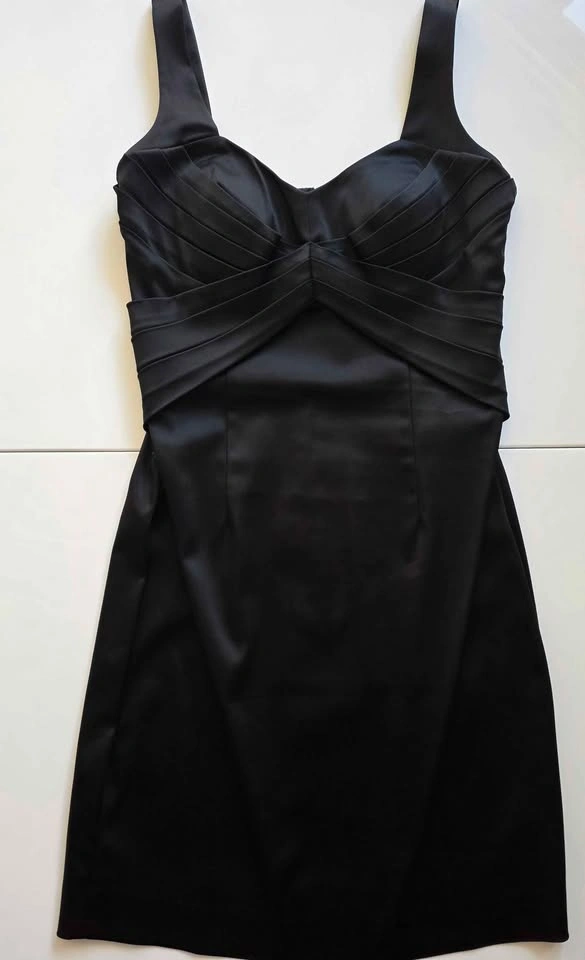 Calvin Klein Black Satin Pleated Bust Dress – Size 4 - photo 2