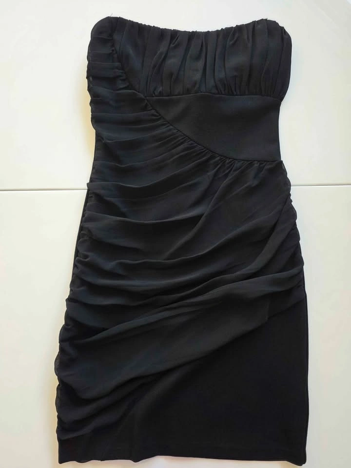 ZARA Trafaluc Black Strapless Ruched Mini Dress (Size M) - photo 2