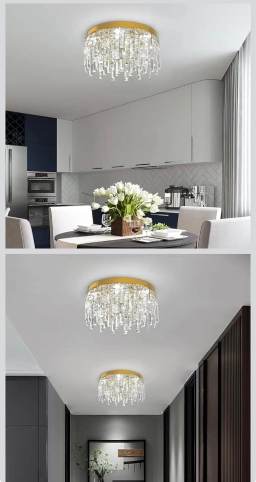 Gold Crystal Flush Mount Chandelier - photo 2