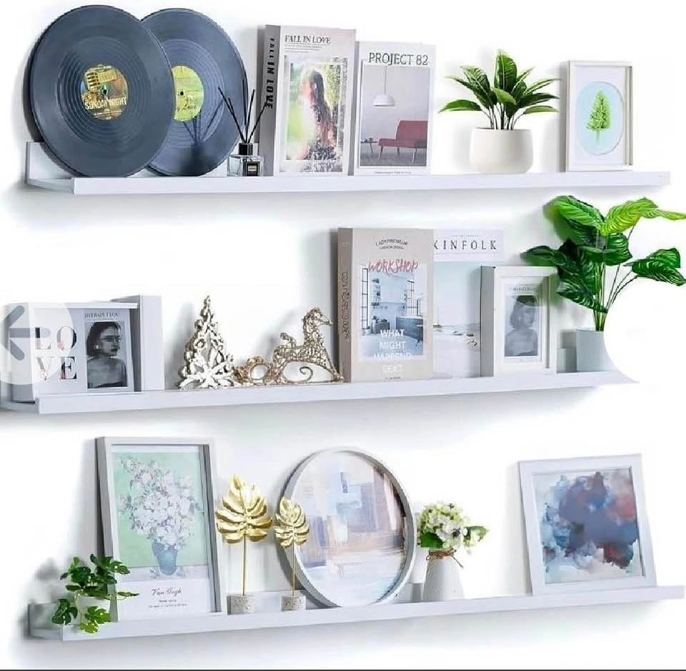 LONG WHITE WALL SHELF 89.9 CM