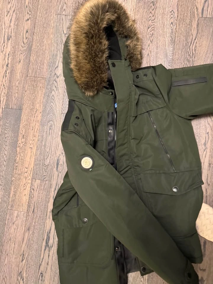 Point Zero Green Winter Jacket Parka w Fur Hood Vegan L/G -35C - photo 2