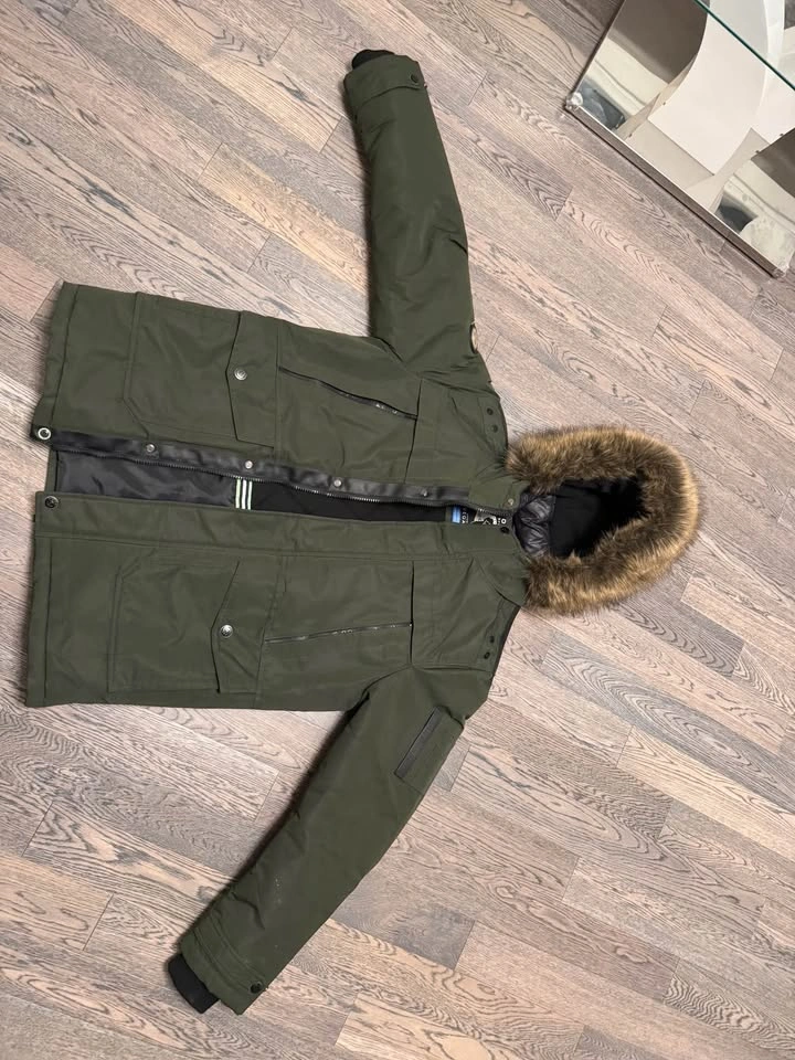 Point Zero Green Winter Jacket Parka w Fur Hood Vegan L/G -35C - photo 4
