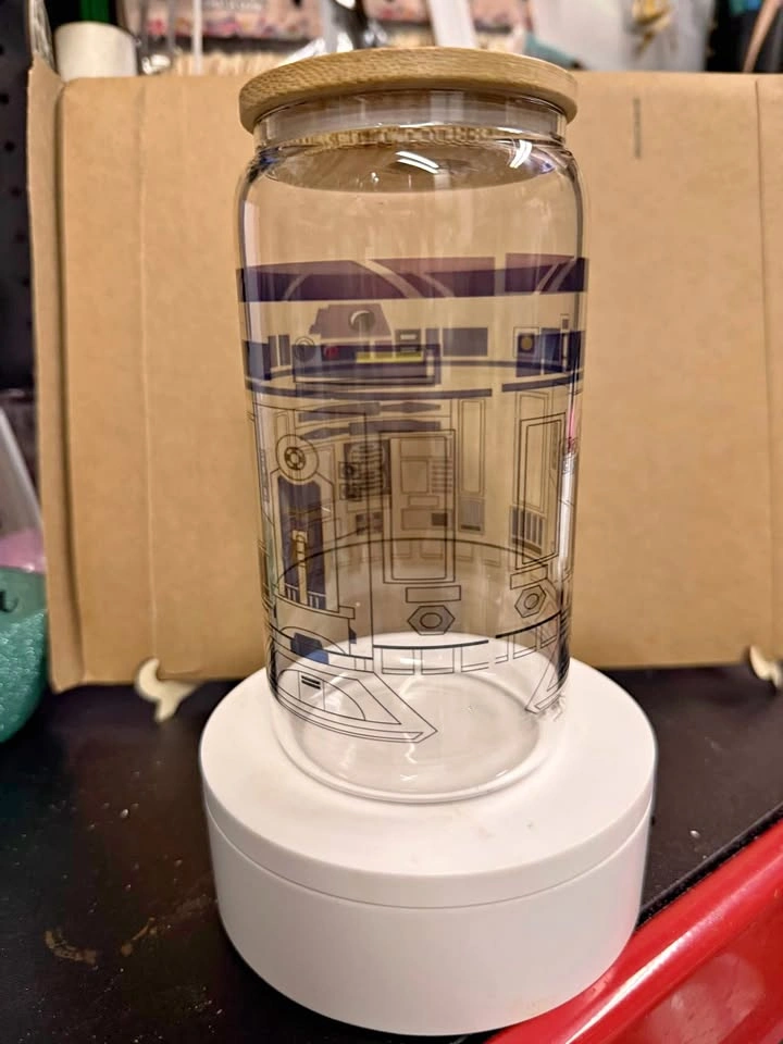 Bamboo Beer Glass - R2D2 Design - Last One!