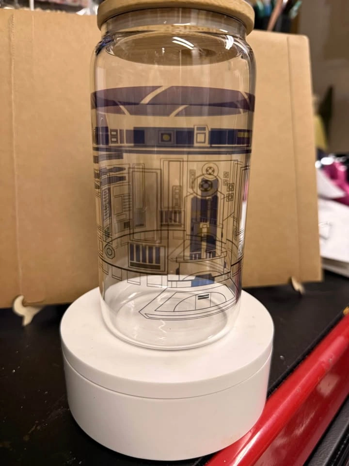 Bamboo Beer Glass - R2D2 Design - Last One! - photo 2