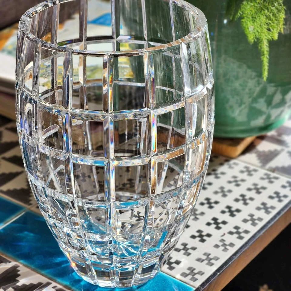 Clear Glass Vase and Oil Lamp