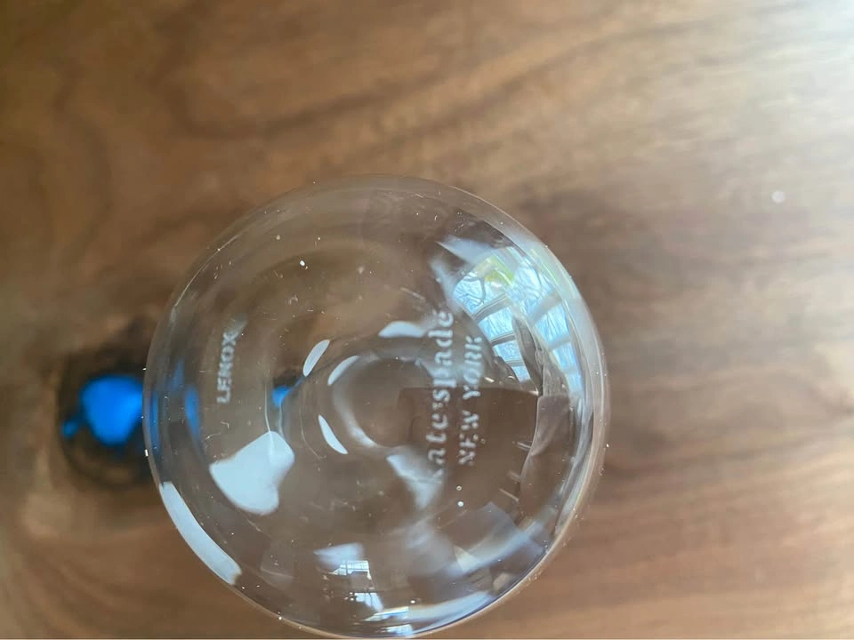 SET OF 4 Dotted KATE SPADE LENOX Glass stemless champagne flutes - photo 3