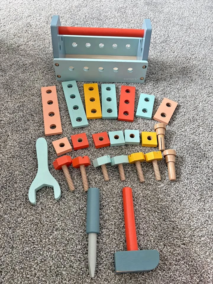Baby toy wooden tool set