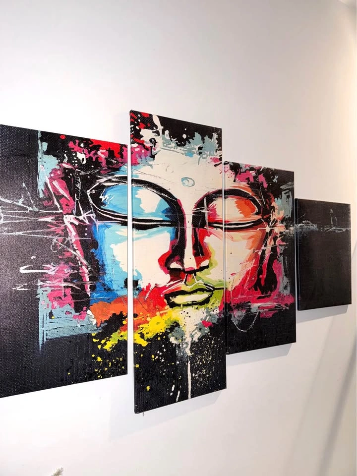 Large 5-Piece Buddha Canvas Wall Art - Statement Decor - photo 3