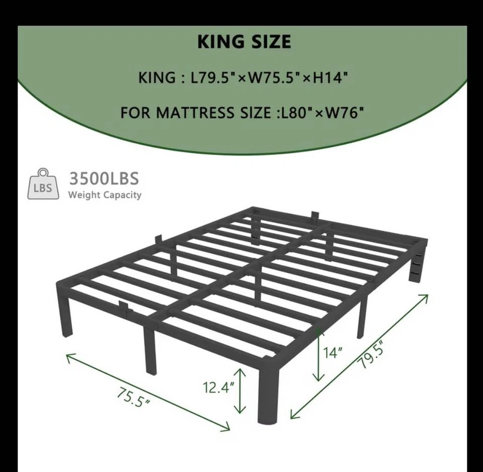 Metal king bed frame - photo 4