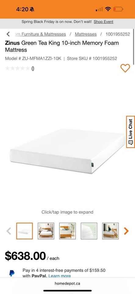 10-inch Memory Foam Mattress - King - photo 2