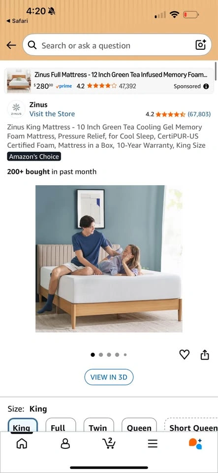 10-inch Memory Foam Mattress - King - photo 3