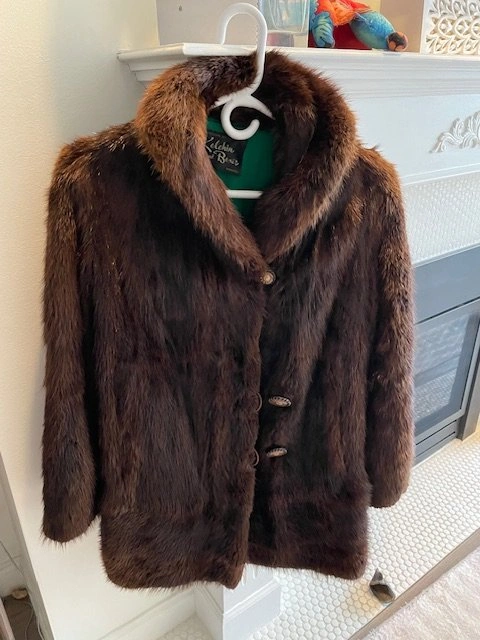 Vintage Dark Brown Real Fur Coat