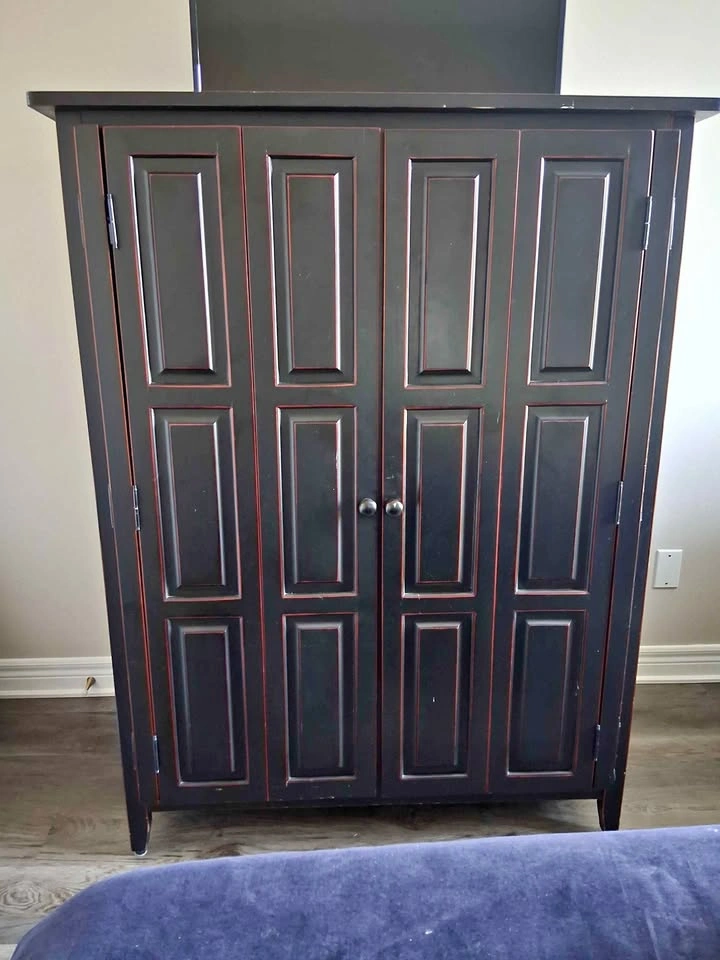 Bombay black rustic armoire