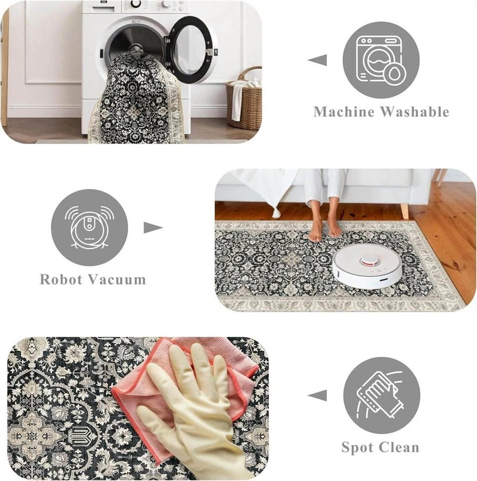 Vintage Throw Rug 2x4 Non-Slip - photo 4