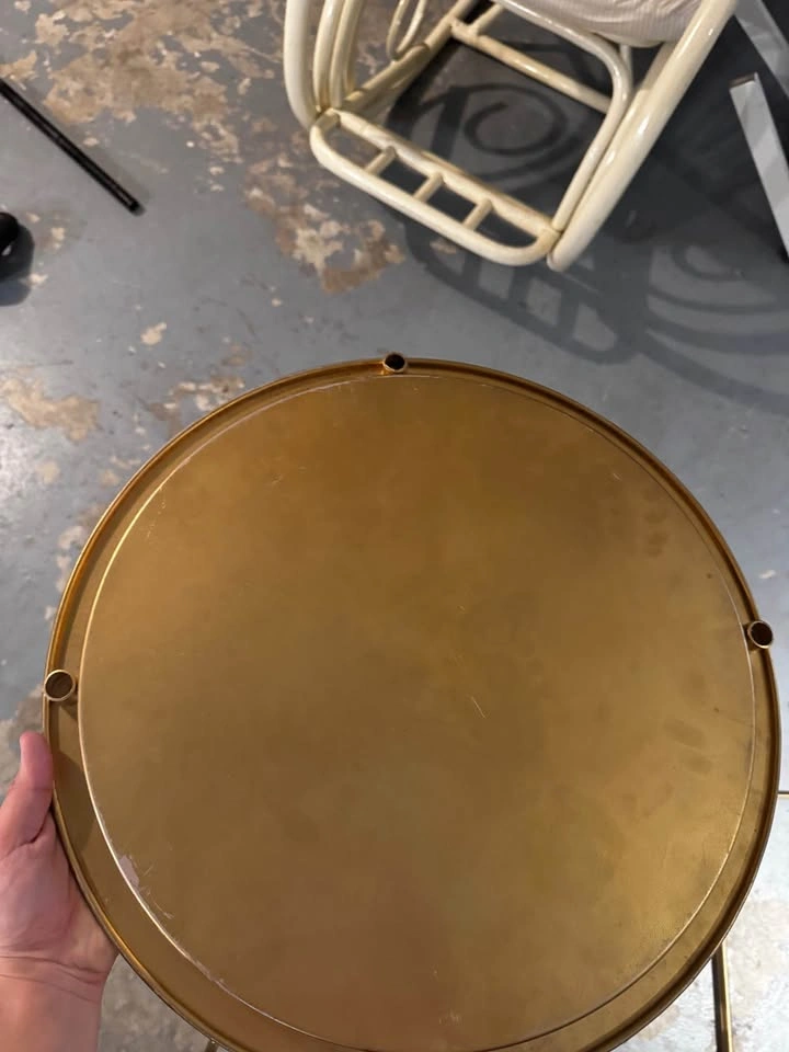 Gold Metal Tray Side Table - photo 2