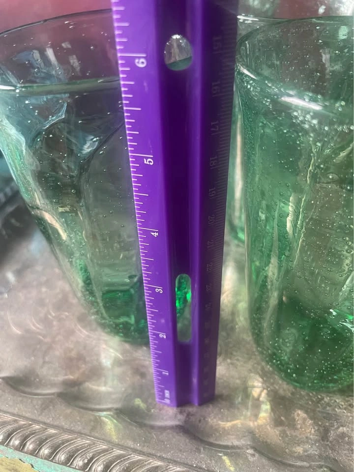 SET OF 4 BEAUTIFUL GREEN HANDBLOWN HIGHBALL/ICED TEA GLASSES! 2 - photo 4