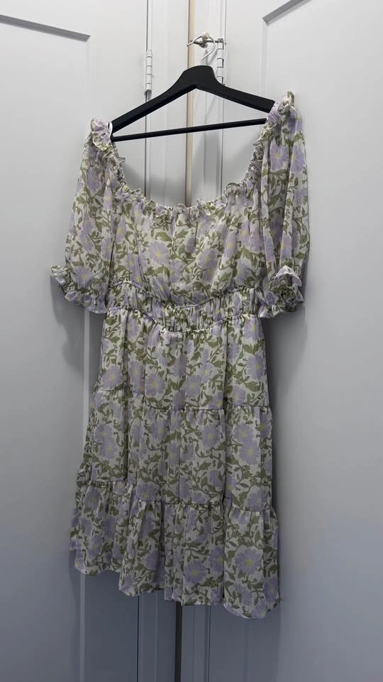 Lavendar Floral Dress - Size Large - photo 4