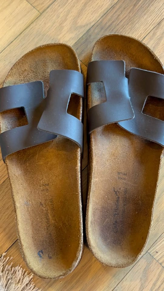 Cole Haan Brown Leather H-Strap Cork Sandals - photo 2
