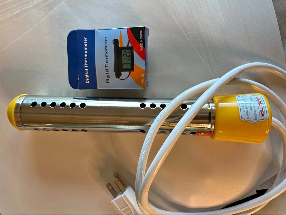Immersion Water Heater with Digital Thermometer