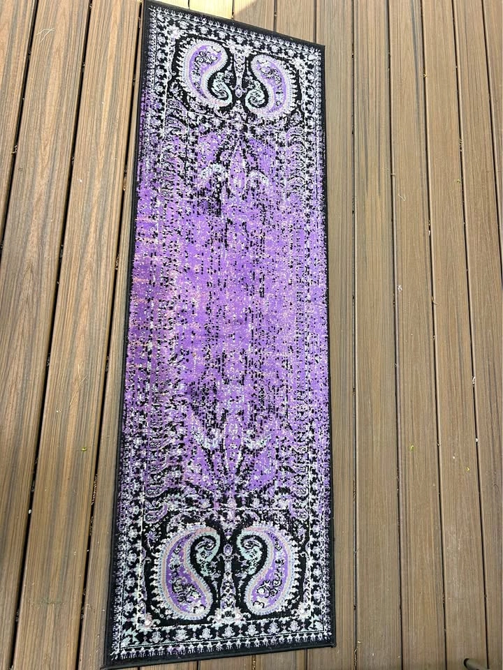 Purple Paisley Runner Rug