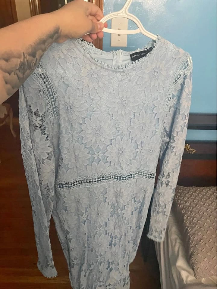 PLT Dusty Blue Lace Dress