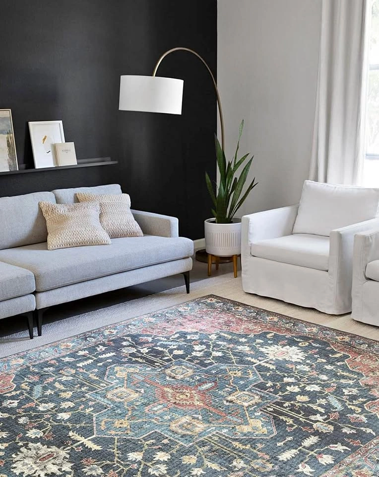 4X6 DENIM/BRICK RUG