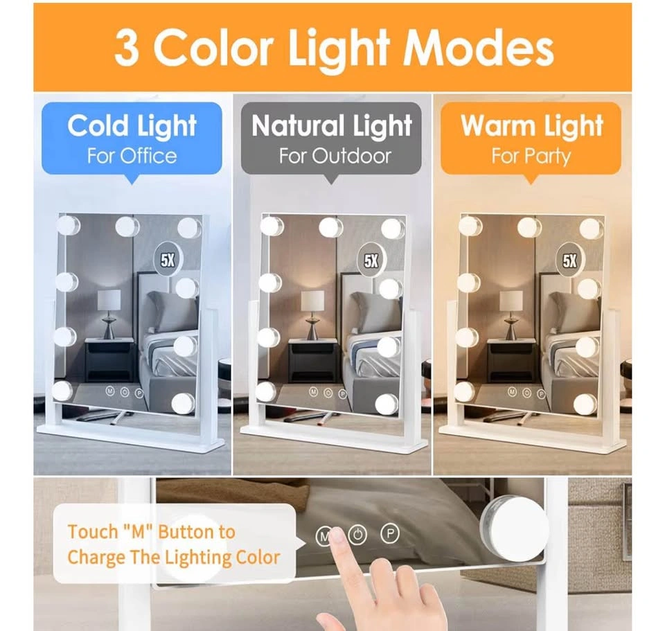Vanity Mirror with Lights, 3 Color Modes - photo 3