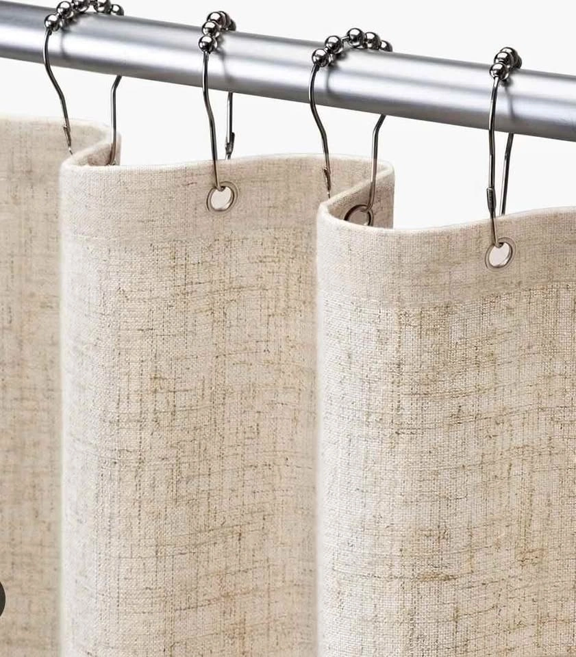Linen Shower Curtain Cream/Natural Brand New