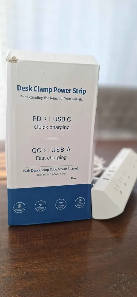 Desk Clamp Power Strip USB C A Fast Charging 45W Never Used - photo 4