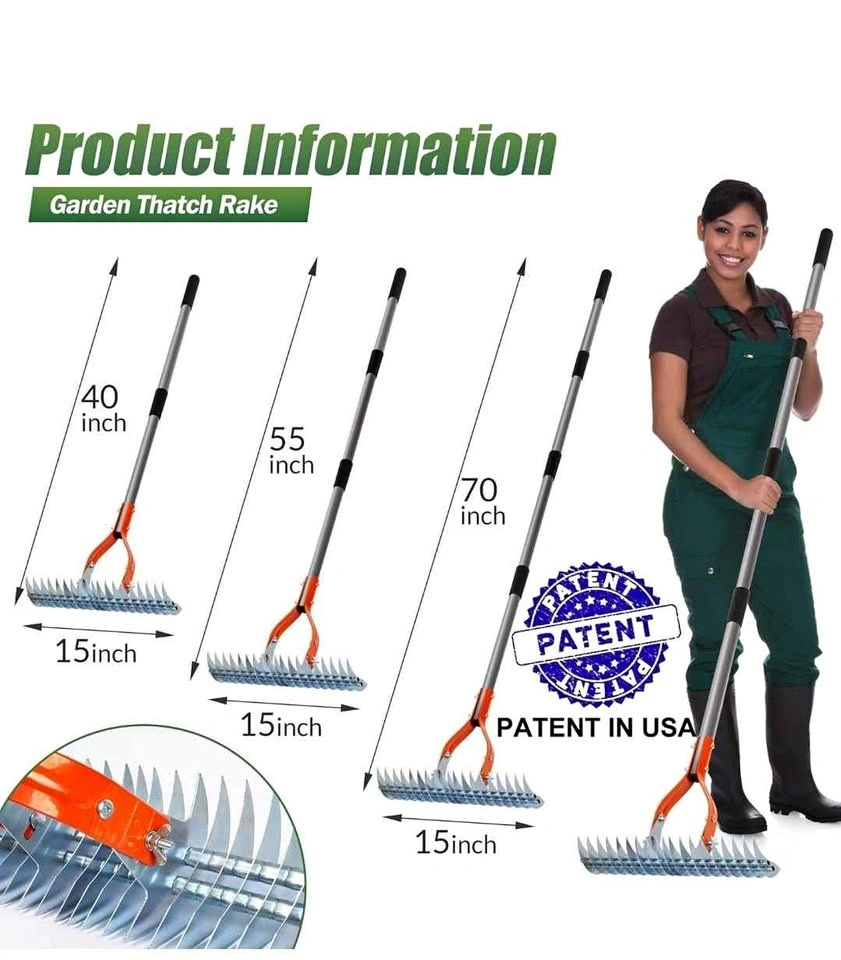 Adjustable Garden Thatch Rake - Brand New
