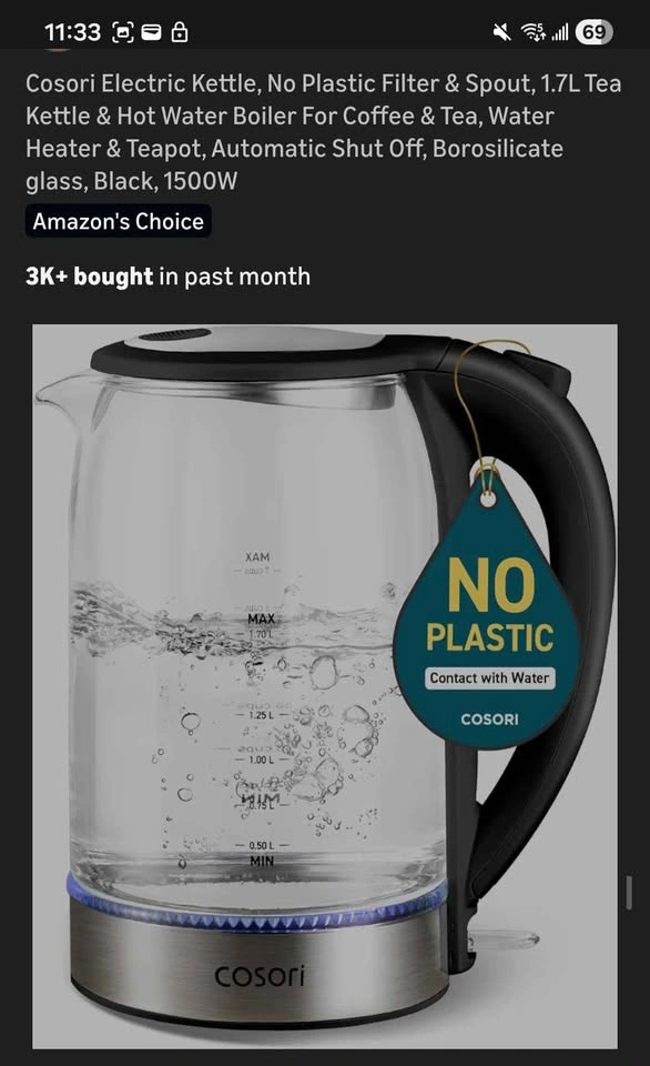 Cosori Electric Kettle - 1.7L - photo 3