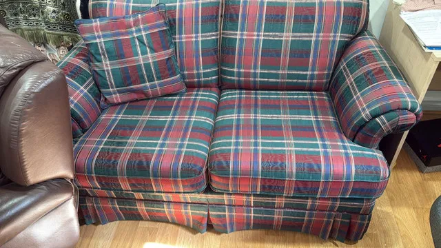 Plaid Loveseat Sofa thumbnail