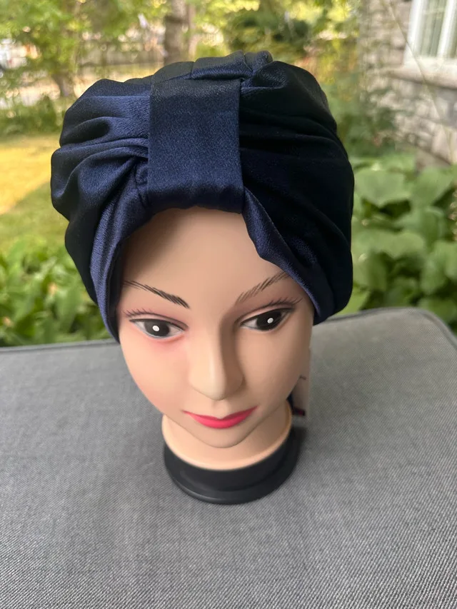Kashkha Navy Satin Turban thumbnail