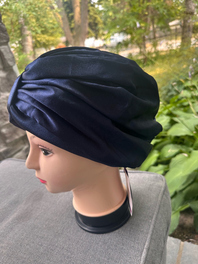 Kashkha Navy Satin Turban - photo 3